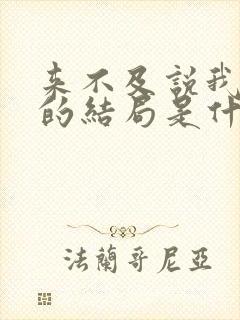 来不及说我爱你的结局是什么