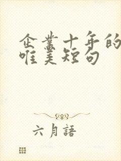 企业十年的句子唯美短句