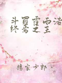 斗罗霍雨浩成为终焉之主