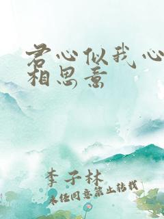 君心似我心不负相思意