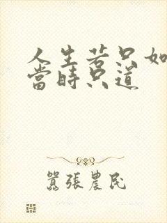 人生若只如初见当时只道