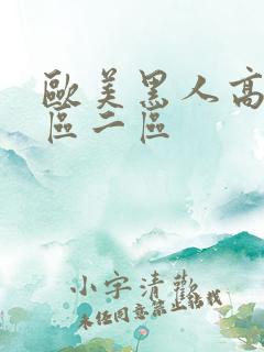 欧美黑人高清一区二区