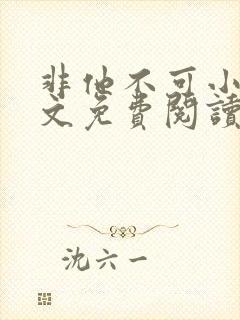 非他不可小说全文免费阅读