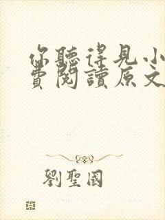 你听得见小说免费阅读原文