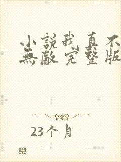 小说我真不想太无敌完整版未删减小说