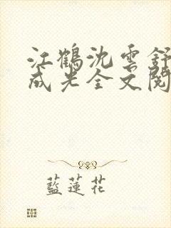 江鹤沈云舒淬暗成光全文阅读