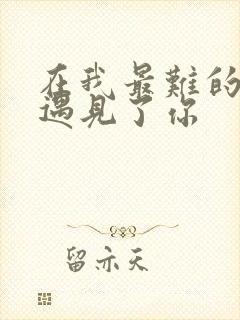 在我最难的时候遇见了你