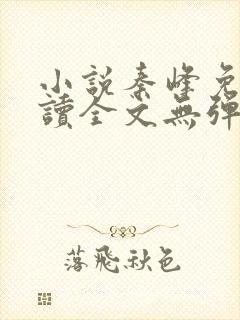 小说秦峰免费阅读全文无弹窗