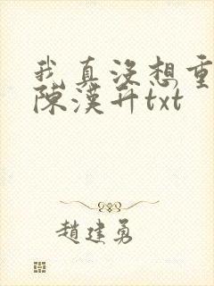 我真没想重生啊陈汉升txt