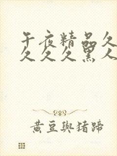 午夜精品久久久久久久黑人