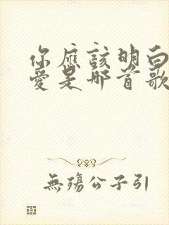 你应该明白我的爱是哪首歌的歌词