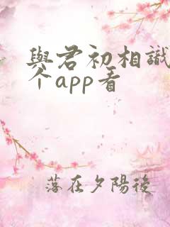 与君初相识在哪个app看