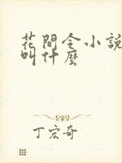 花间令小说原著叫什么