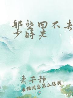 那些回不去的年少时光