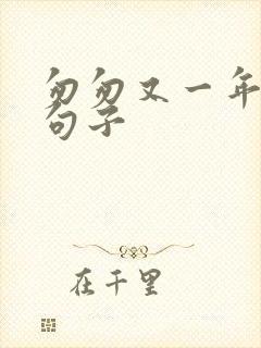 匆匆又一年唯美句子