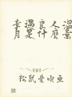 幸遇良人温柔岁月是什么意思