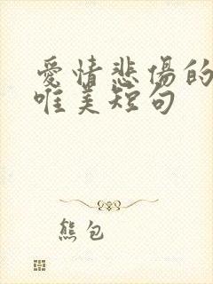 爱情悲伤的句子唯美短句