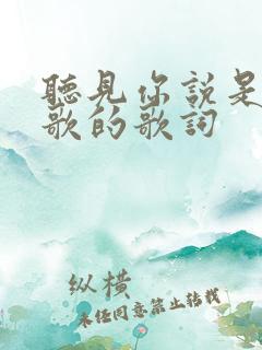 听见你说是哪首歌的歌词