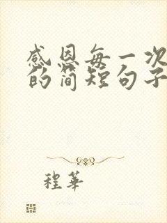 感恩每一次遇见的简短句子