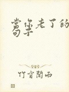 当你老了的唯美句子