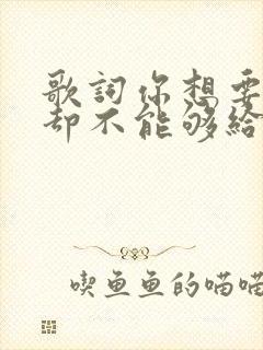 歌词你想要的我却不能够给你我所有