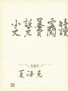 小说暴雪时分全文免费阅读