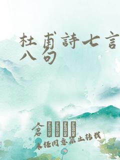 杜甫诗七言绝句八句