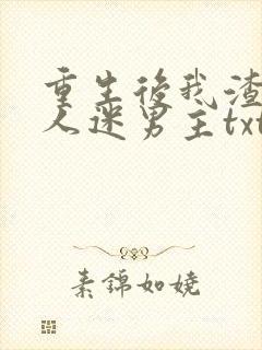 重生后我渣了万人迷男主txt