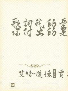 歌词我的爱是为你付出的是什么歌