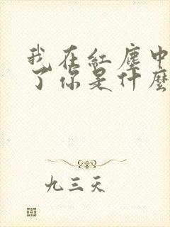 我在红尘中遇见了你是什么歌曲