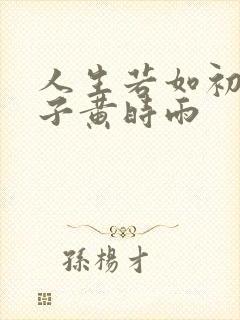 人生若如初见梅子黄时雨