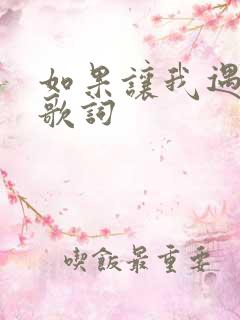 如果让我遇见你歌词