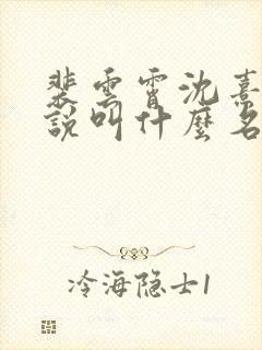 裴云霄沈熹薇小说叫什么名字