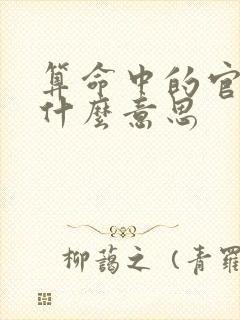 算命中的官杀是什么意思