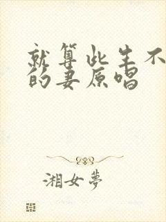 就算此生不是你的妻原唱