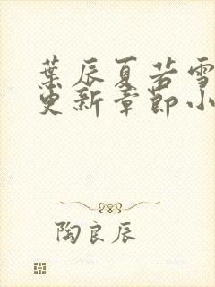 叶辰夏若雪最新更新章节小说