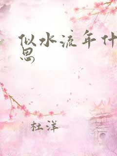 似水流年什么意思