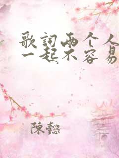 歌词两个人走到一起不容易是什么歌