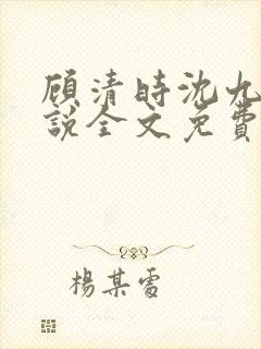 顾清时沈九笙小说全文免费阅读全文