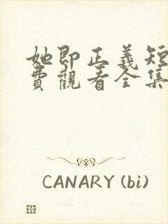 她即正义短剧免费观看全集高清版