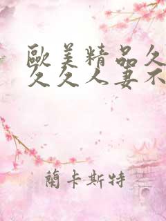 欧美精品久久久久久人妻不忠