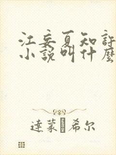 江妄夏知许原著小说叫什么