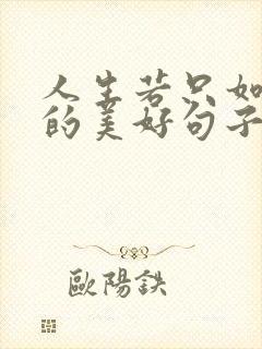 人生若只如初见的美好句子