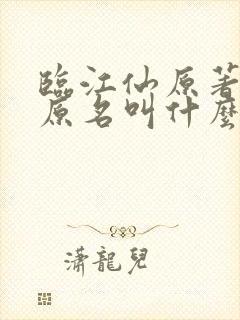 临江仙原著小说原名叫什么