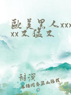 欧美黑人xxxxx又猛又