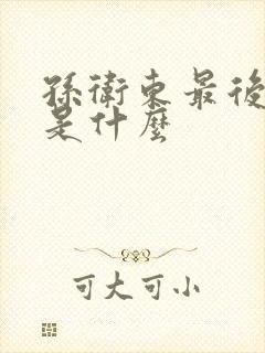 孙卫东最后结局是什么