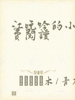 江晚吟的小说免费阅读