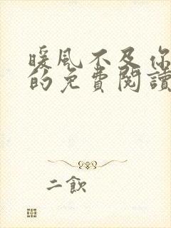 暖风不及你情深的免费阅读