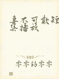 妻不可欺短剧全集播放