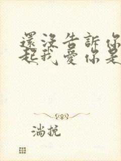 还没告诉你对不起我爱你是什么歌